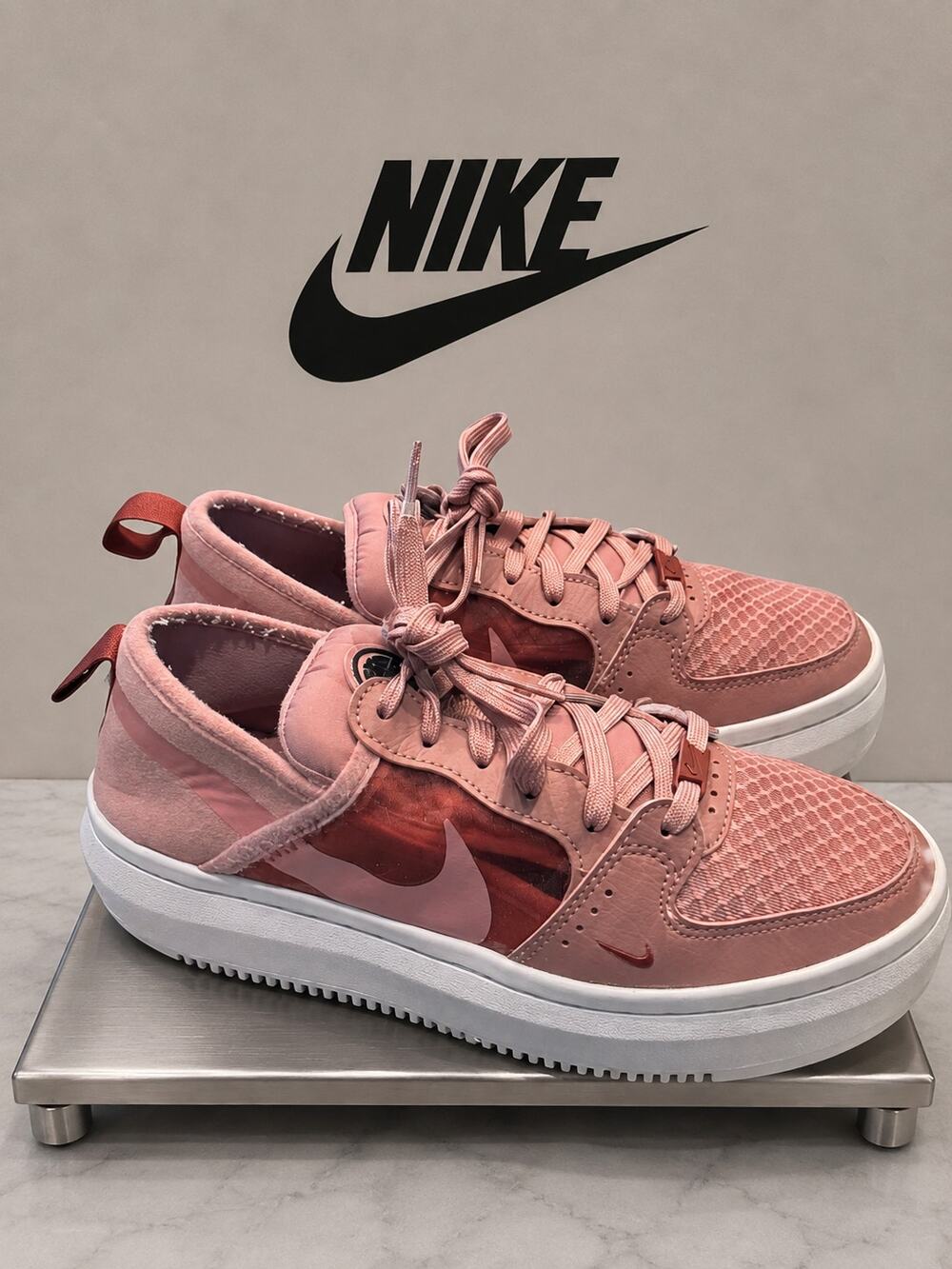 Nike Court Vision Alta TXT Rust Pink Platform Sneakers Women’s 7.5